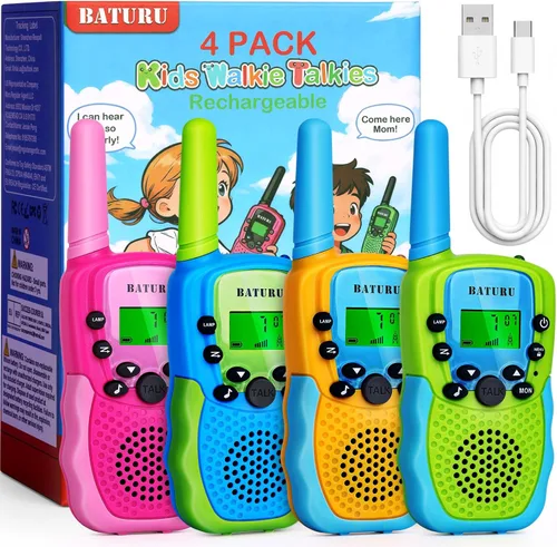 Baturu Walkie Talkies para niños, paquete de 3, regalos para niños y niñas, juguetes de 5-10 años de edad