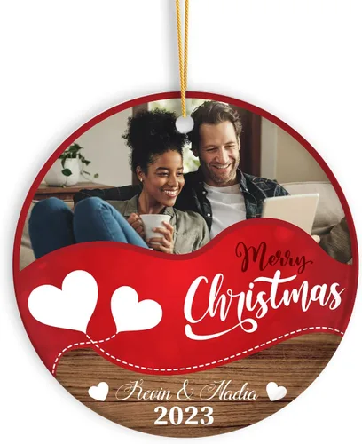 Miniatura 13 de Adorno de Navidad con foto personalizada 2023, adorno de Navidad con nombre del bebé, adorno de Navidad con texto personalizado para bebé, recién
