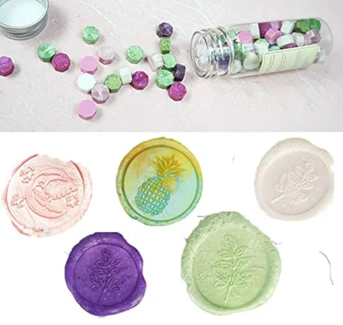 80 cuentas de cera de sellado de colores mixtos para sello de cera metálica, rosa lima, verde lima, cera de sellado, invitaciones de boda, tarjetas