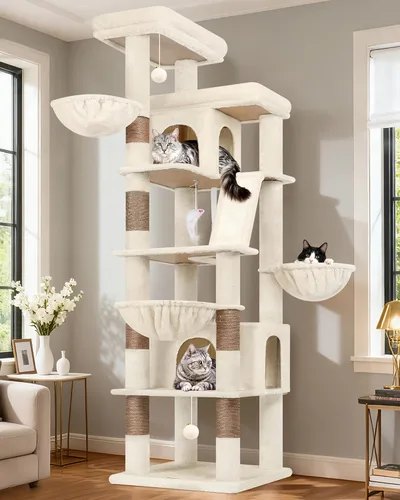 Globlazer Árbol para gatos extra grande, torre de 80 pulgadas XXL de altura, árbol para gatos alto para múltiples gatos de interior, gatos adultos