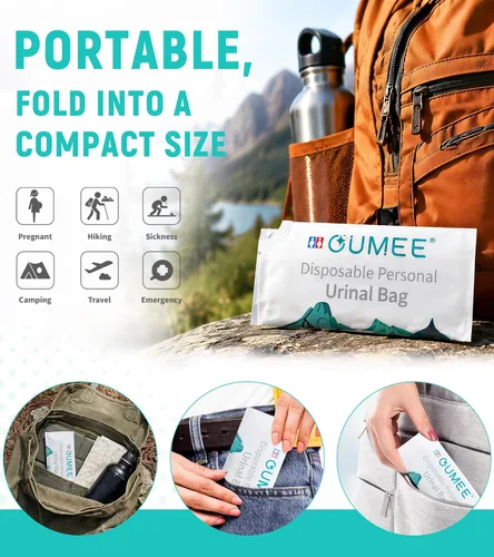 Miniatura 5 de OUMEE 850ML Emergency Disposable Urinal Bags, 8/12/20/28 Pcs Camping Pee Bags Unisex Urine Bag Vomit Bag for Travel Traffic Jam Portable Toilet Bag