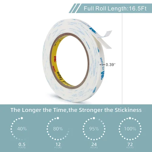 Miniatura 3 de 3M Cinta de Doble Cara 0.39"×16.5 pies, Cinta de Pared de Doble Cara sin Daño, Cinta de Montaje de Espuma de PE Resistente Extraíble Impermeable