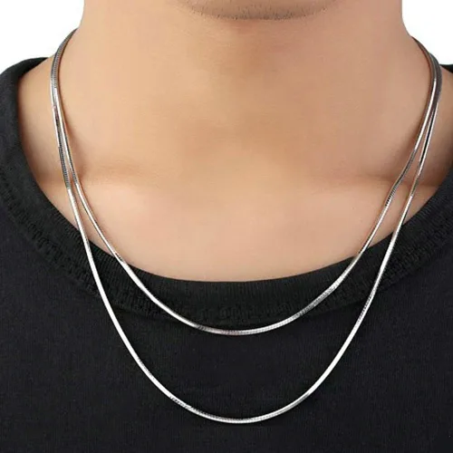 Miniatura 5 de Wholesale Lots - Collar unisex de plata de ley 925 con cadena de serpiente, accesorios de joyería para bricolaje, Metal