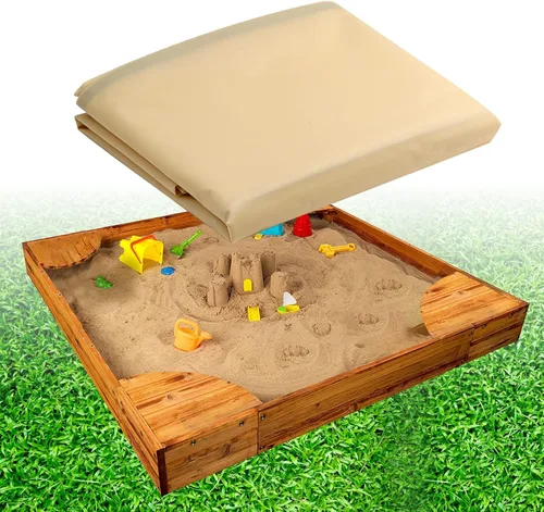 Hoypeyfiy Cubierta para arenero para arenero, cubierta de caja de arena para niños para protección de arena y juguetes, caja de arena cuadrada