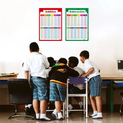 Miniatura 7 de SpriteGru Carteles educativos laminados de matemáticas, herramientas de aprendizaje de matemáticas de suma y resta, pósteres educativos para niños