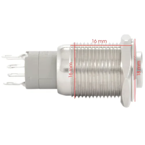 Miniatura 3 de JacobsParts Interruptor de arranque momentáneo de acero inoxidable plateado con LED azul para orificio de corte de panel de 1/2" (12 mm) de diámetro
