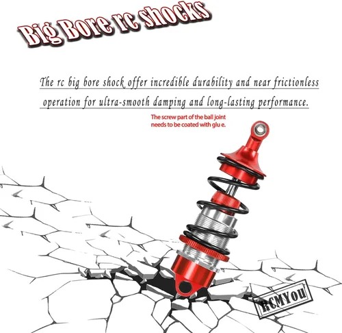 Miniatura 5 de Actualizaciones de amortiguador para 1/7 Felony 6S BLX, infracción 6S BLX, velocidad de rodillo ilimitada, 4 piezas de amortiguador de choques RC