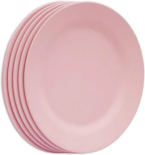 Miniatura 10 de Juego de platos llanos de 11 pulgadas, platos de pasta extra grandes, platos irrompibles, vajilla ligera de paja de trigo para ensalada, vajilla