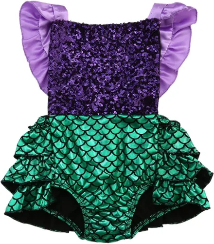 Mameluco de sirena con lentejuelas para bebé niña