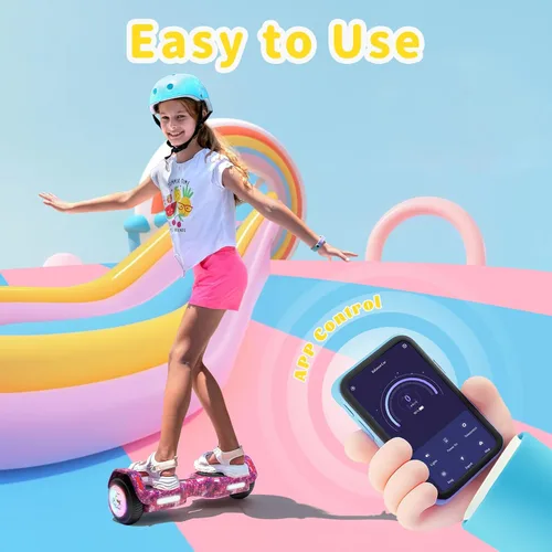 Miniatura 5 de SIMATE 6.5" Bluetooth Scooter, LED Lights & APP & Music Speaker, Long Battery Life, Gifts for Kids & Adults & Girls & Boys, for All Ages púrpura