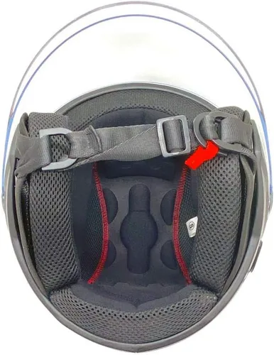 Miniatura 6 de Casco con cara descubierta para motocicleta Scooter, con visor DOT práctico que se puede levantar, XL, Negro (Shiny Black)