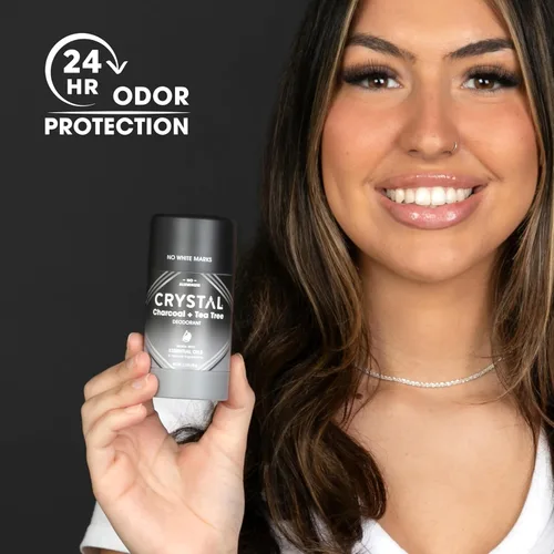 Miniatura 3 de Crystal Deodorant - Desodorante natural de magnesio en barra sólida, carbón y árbol de té, 2.5 onzas (paquete de 2)