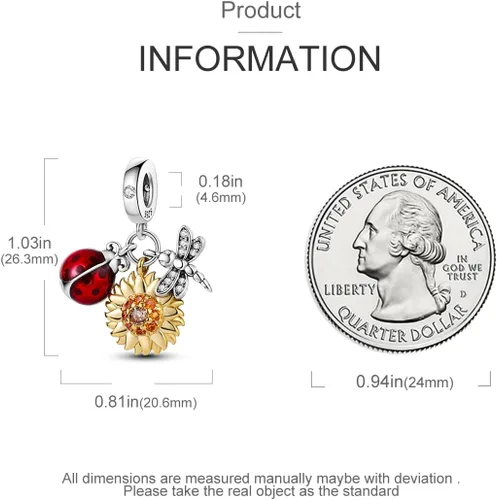 Miniatura 3 de Parmuz Charms for Bracelets 925 Sterling Silver summer travel Ocean Lucky charm beads Pendant Jewelry Gift for Woman Teen Girl Mom Daughter