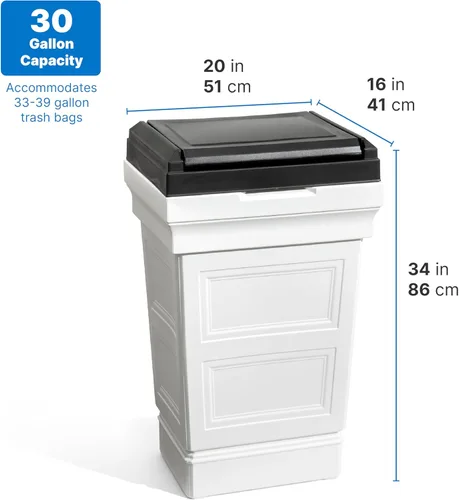 Miniatura 6 de Step2 Atherton Contenedor Grande de Basura, Bote de Basura para Interior/Exterior con Tapa, Resistente a la Intemperie, Fabricado con Plástico