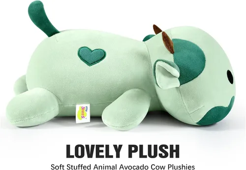 Miniatura 5 de Onsoyours Lindo peluche de vaca, suave peluche de aguacate amoroso, juguete de peluche esponjoso, almohada de aguacate, regalo para niños