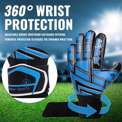 Miniatura 5 de Malker Guantes de Portero de Fútbol Guantes de Portero con Fingersave y Protección Doble de Muñeca, Guantes de Portero de Agarre Fuerte para Niños