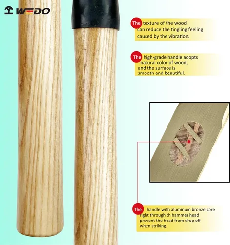 Miniatura 4 de WEDO Martillo de corte sin chispas, martillo cruzado Peen, martillo de chapa, martillo de ingenieros de maquinista, martillo de ajuste, longitud