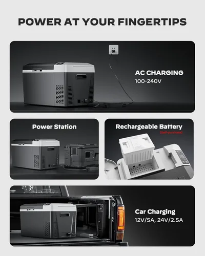 Miniatura 5 de Marsail Refrigerador de 12 voltios para automóvil, enfriador eléctrico de 24 cuartos, refrigerador portátil para auto con opción de alimentación por