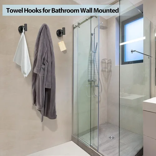 Miniatura 4 de Kruodop Ganchos para Toallas de Baño, 2 Paquetes Soporte de Pared para Toallas, Gancho de Pared Mate para Bata, Gancho para Toallas de Puerta