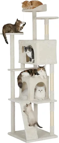 Miniatura 19 de PayLessHere Árbol para Gatos de 54 Pulgadas Torre para Gatos con Poste Rascador para Gatos, Soporte de Condominio para Gatos de Múltiples Niveles