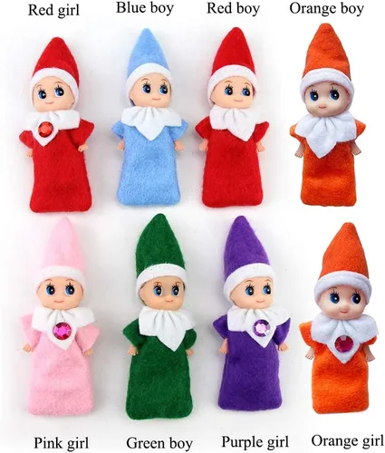 Miniatura 3 de WULEEUPER - Muñeca pequeña de elfo, diseño de elfos de Navidad. Regalos de decoración de Navidad Niño azul