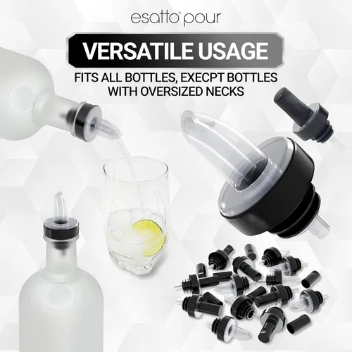 Miniatura 3 de Esatto - Porta condimentos para bar, bandeja de guarnición refrigerada con tapa para bar, 4 insertos de 1/2 pinta, con 12 vertedores para botellas