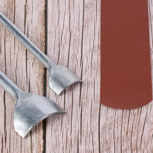 Miniatura 4 de Caydo 7 piezas de herramientas de artesanía de cuero, perforador semicircular, en forma de arco, cortador de borde de cuero para manualidades