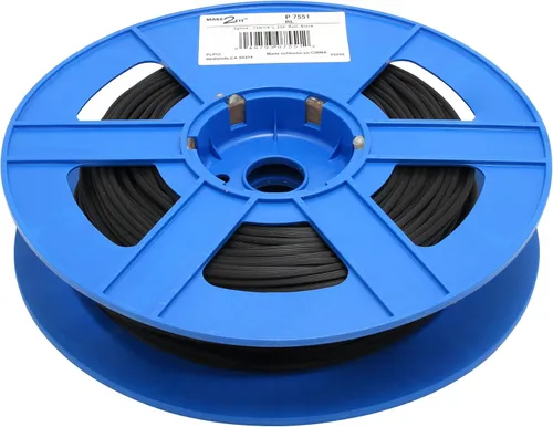 Prime-Line P 7551 - Estriado de vinilo para retenedor de pantalla, 0.12 pulgadas, redondo, negro, 250 pies (1 rollo)