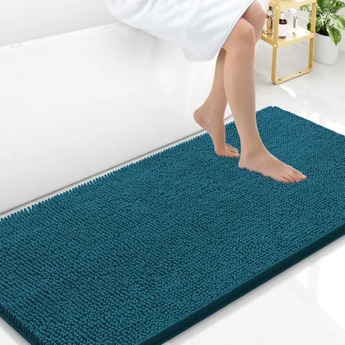 Miniatura 155 de Arotive Alfombras de baño de felpilla extrasuaves y absorbentes, de 24 x 16 pulgadas, lavables a máquina, parte trasera de goma antideslizante