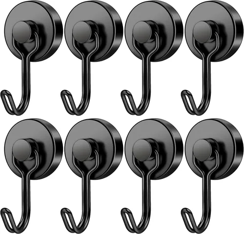 Miniatura 10 de FINDMAG Ganchos magnéticos giratorios de 60 libras, paquete de 4 ganchos magnéticos de neodimio resistentes, ganchos magnéticos fuertes para colgar