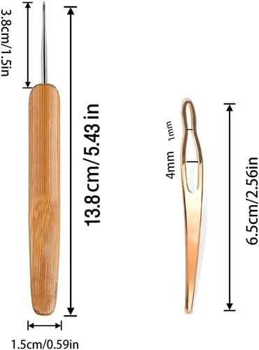 Miniatura 2 de Juego de 4 ganchos de ganchillo para rastas, aguja de rastas, herramienta de ganchillo para rastas, aguja de tejer, aguja de ganchillo para rastas