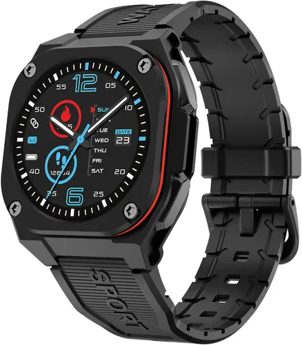 Easfone B3 Sport Smart Watch, reloj de fitness AMOLED de 1.28 pulgadas con frecuencia cardíaca/sueño/impermeabilidad IP68/más de 120 modos Negro