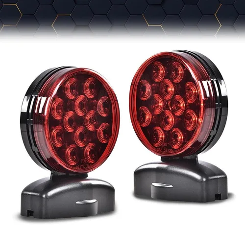 Miniatura 8 de PIT66 Kit de luces LED de remolque magnético de 12 V, luces de circulación de freno de giro para remolque, RV, barco, camión, automóvil, bicicleta