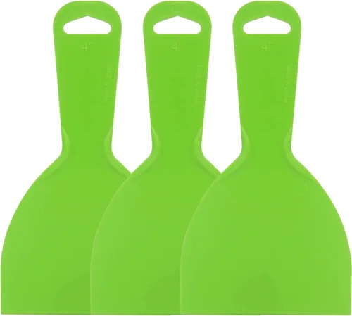 Cuchillo de masilla de plástico, 3 herramientas raspadoras de 4 pulgadas, cuchillos flexibles para paneles de yeso, calcomanías, papel de pared,