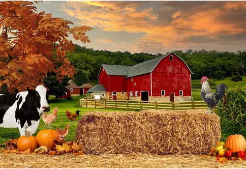 Miniatura 9 de Telón de fondo de bosque de otoño de 5 x 3 pies para fotografía, calabazas de otoño, hojas de arce, fondo para decoración de fiesta de cosecha