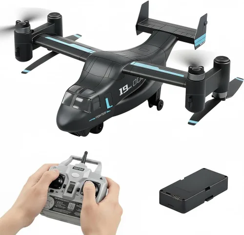 Miniatura 9 de Helicóptero de control remoto, LM19 Ospery Helicóptero RC militar con cámara en vivo para fanáticos de lo militar, modo de vuelo y deslizamiento