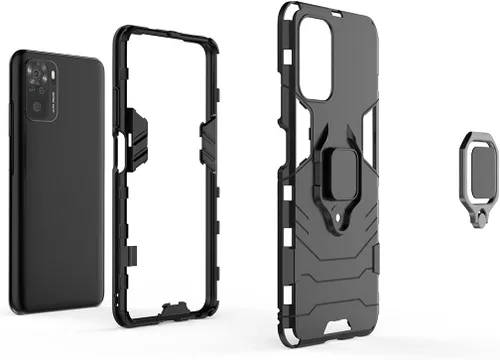 Miniatura 4 de MaiJin Compatible con Xiaomi Mi Redmi Note 10, Redmi Note 10S, soporte de anillo de metal a prueba de golpes