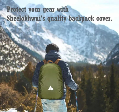 Miniatura 2 de Cubierta impermeable para mochila de lluvia (15-90L), cubierta de nylon resistente con sistema de cierre doble ajustable actualizado y bolsa