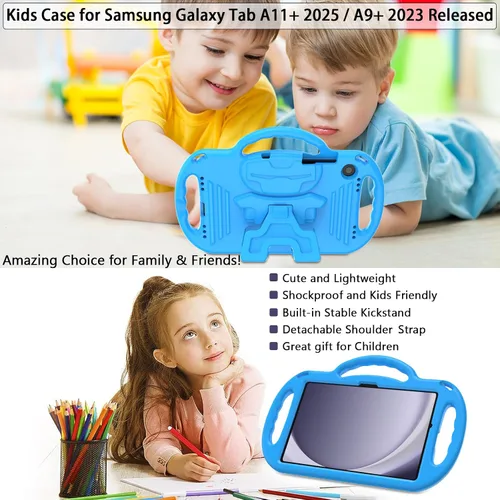 Miniatura 2 de LTROP Funda para Samsung Galaxy Tab A11 Plus 2025 / A9 Plus 2023 de 11 pulgadas con asa de correa para el hombro y soporte, funda a prueba de golpes