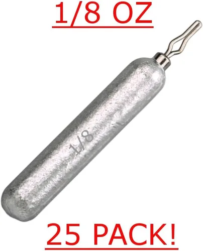 Miniatura 2 de Reaction Tackle Pesos de tiro de caída - Plomos para pesca de tiro de caída de agua salada y agua dulce - Forma de lápiz delgado - Plomos de pesca