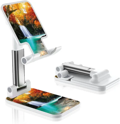 Miniatura 10 de Soporte de teléfono plegable para escritorio - Soporte de teléfono celular de ángulo ajustable - Adecuado para iPhone, Samsung - Flor negra