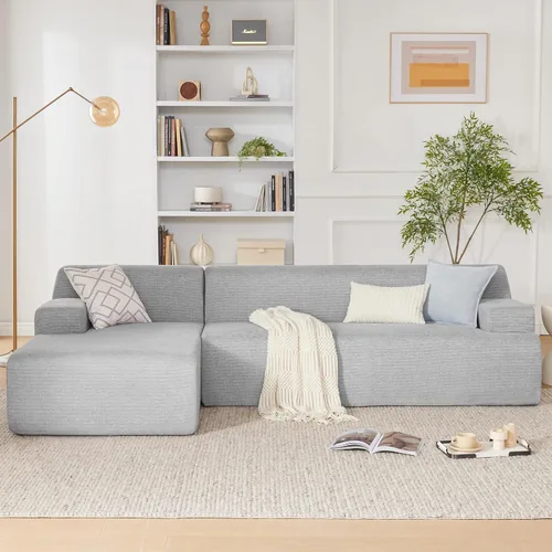 Miniatura 14 de Sofá modular de 108 pulgadas, sofá modular de nube con asiento profundo, moderno sofá modular en forma de L con diván, sofás tapizados sin hueso