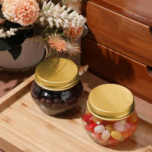 Miniatura 5 de Hsei 48 tarros de plástico transparente de 4 onzas con tapas de boca ancha, mini recipientes de almacenamiento a granel para hierbas, gelatina