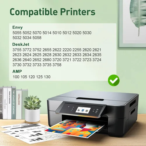 Miniatura 2 de KINGWAY Paquete de 2 cartuchos de tinta 65XL, color negro y negro para cartuchos de tinta HP 65 65XL, funciona para impresoras HP DeskJet 3755 3772