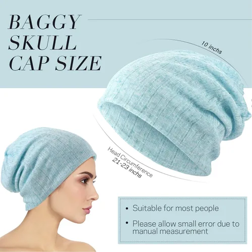Miniatura 2 de Gorro holgado para mujer, 5 piezas, turbante, elástico, para el cáncer, gorros, bufanda para dormir