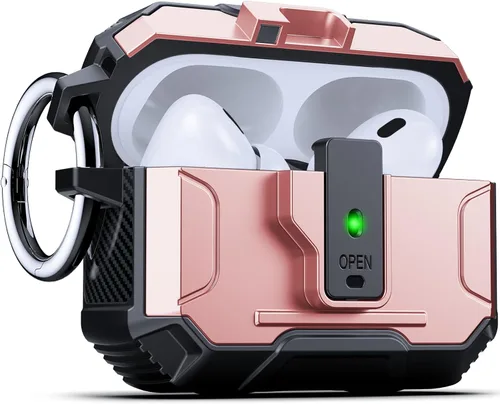 Miniatura 29 de DASFOND - Funda de armadura para AirPods de 2ª y 1ª generación, carcasa de cuerpo completo de grado militar a prueba de golpes, soporte de carga