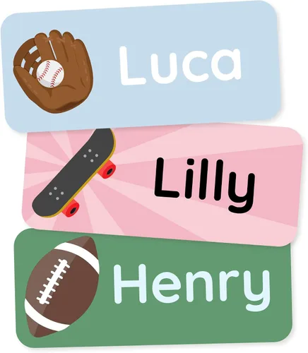 Miniatura 19 de Etiquetas de nombre personalizadas para niños (60) – Adhesivos personalizados impermeables y duraderos para ropa, guardería, oficina y suministros