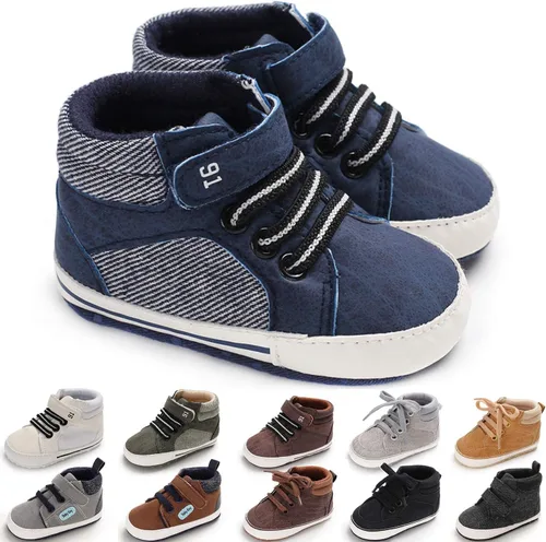 KaKaKiKi - Tenis de lona para bebé, infante, niños, tenis con suela de goma antideslizante, tenis de caramelo caminantes, primerizos, precaminando,