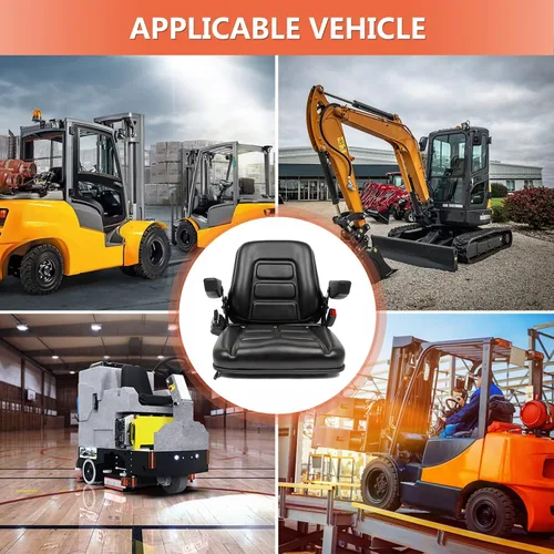 Miniatura 7 de Asiento universal para montacargas, asiento para tractor con micro interruptor, apoyabrazos y cinturón de seguridad, para tractor, excavadora