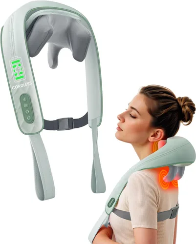 Miniatura 11 de Snailax Masajeador de Cuello para Alivio del Dolor de Tejido Profundo, Masaje de Cuello con Calor, Masajeador Inalámbrico para Dolor de Espalda